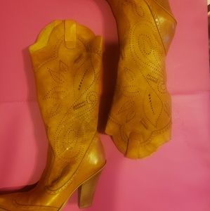 High heeled cowboy boots